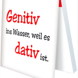 Klebezettel - Genitiv ins Wasser