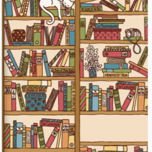 Kladde A6 - Katze im Bücherregal
